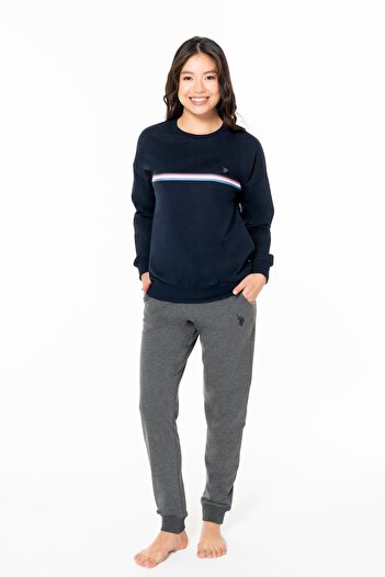 U.S. Polo Assn. Women's 2 Thread Winter Home Wear Pajama Set, Narrow Leg