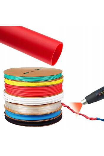 Rosfix Heat Shrink Tube 20mm 1M | Ratio 2:1 | Red, Insulating, 1000V