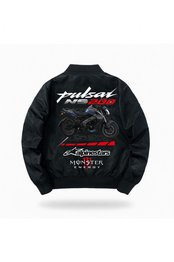 Toum Motorbike Printed Unisex Bomber Jacket