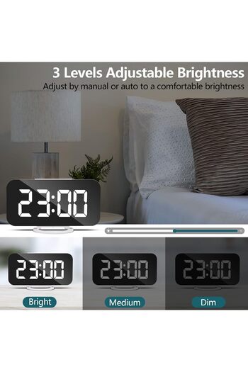 ON Electronics Alarm Clock with Dimmable LED Display Digital Alarm Clock