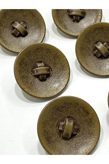 karantuhafiye Italian Vintage Large Button / Set of 6 / 3.5 cm / Mustard