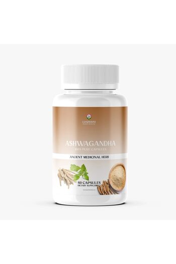 Luqmani herbs Ashwagandha capsules - 60 Capsules , Unstoppable Wellness , Reduce Stress and Anxiety