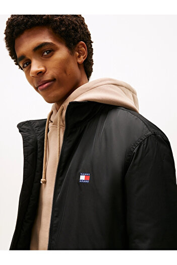 Tommy Hilfiger Men's Brand Logo Stand Collar Regular Fit Recycled Polyester Casual Wear
