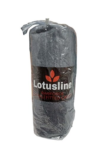 Mandaş Lotusline Ranforce Fitted Elastic King Size Double Bed Sheet Set (180X200+30)-Dark Gray