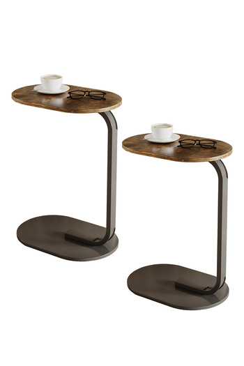 VariFurnx 2pcs 45*30*60cm C-Shaped Coffee Table Sofa Side Table End Table Small Coffee Table Couch Table