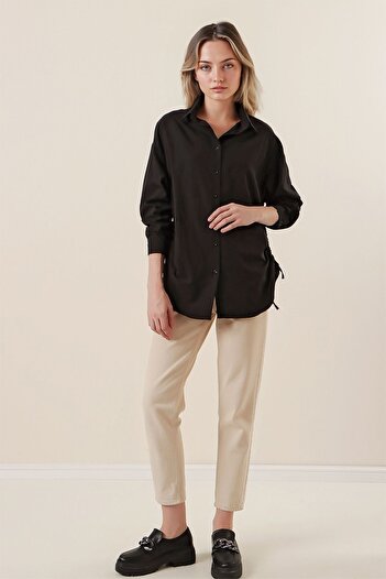 Hiccup Bdart Buttoned Oversize Poplin Shirt