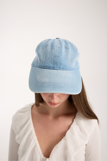 OX-RA Unisex Blue Denim Distressed Denim Hat