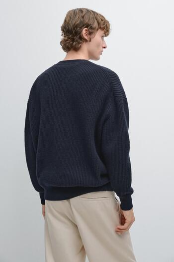 Massimo Dutti Yün karışımlı V yaka hırka