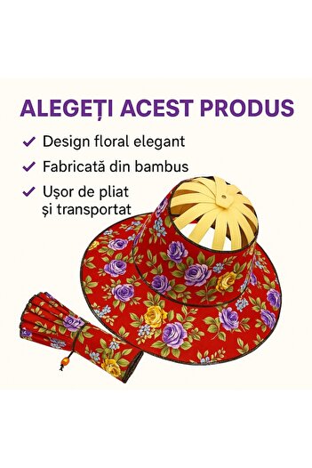 NEO ™ Foldable Bamboo Hat with Decorative Design - Sun Protection, Lightweight, Breathable for Trav