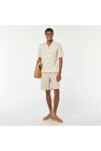KIABI Plain Bermuda shorts with elasticated waist + drawstrings BEIGE