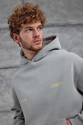 NOMARC Gray Esent Oversize Sweatshirt with Spray Detail