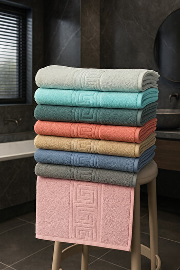 HORECA PAPATYA Set of 8 towels with Greek pattern 50x90