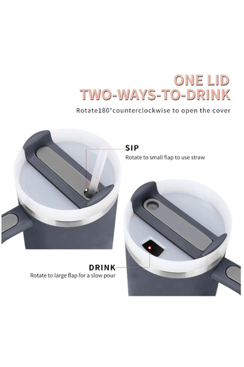 UHM Stanley Style 40oz SS Vacuum | Free Gift Grater | Insulated Leakproof Tumbler Mug with Lid & Straw