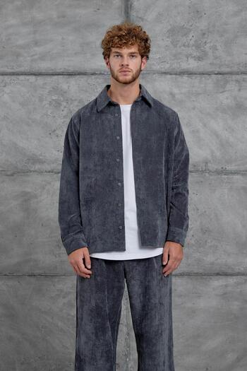 NOMARC Füme 251 Velvet Oversize Shirt and Pantalon Set