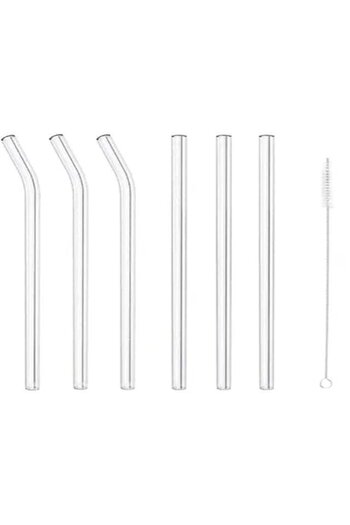 ORCHID 4PCS GLASS STRAW WITH CLEANING BRUSH