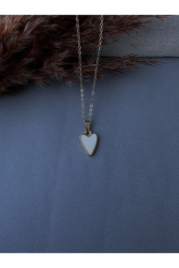 M Miel Women's White Heart Detail Necklace