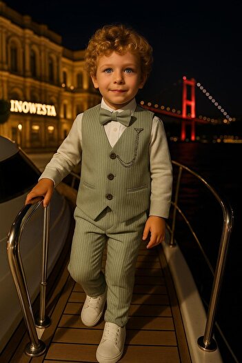 inowesta Baby Boy and Child Vest Suit |   Shirt-Vest-Bow Tie-Pants |   4-Piece Set