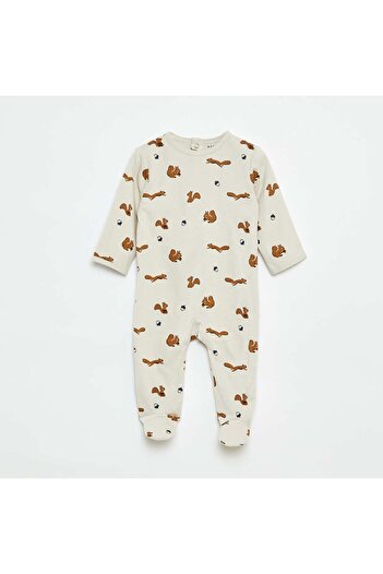 KIABI Fox sleepsuit with press-stud fastening at the back BROWN