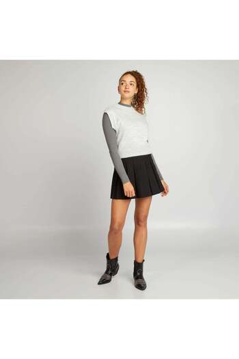 KIABI Short pleated skirt black