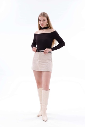 Pulli Collection Velvet Corduroy Mini Skirt