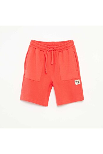 KIABI Textured knit shorts with 2 pockets RED