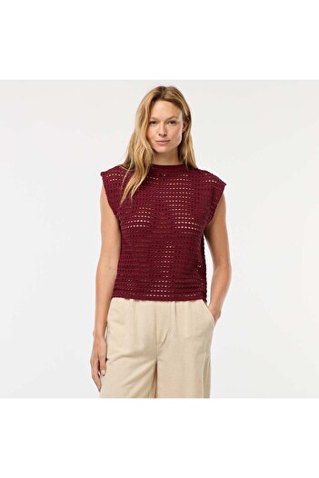 KIABI Openwork crochet vest top T-shirt RED