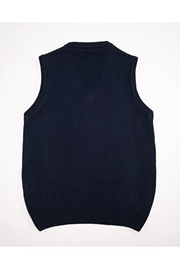 Doctor junior Boy's Diamond Patterned Navy Blue School Sweater