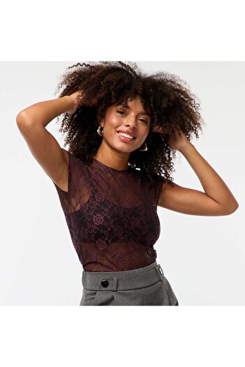 KIABI Openwork lace T-shirt RED