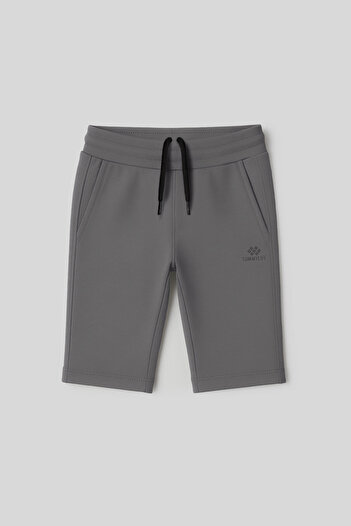 TOMMY LIFE Dark Gray Standard Fit Basic Boys' Shorts - 11303