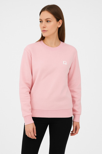 Ramior Women's Oversize Pink Sweatshirt – Basic Round Neck