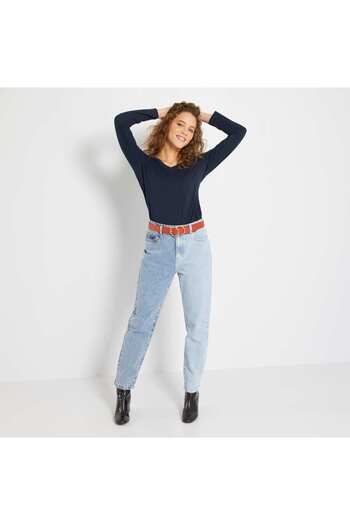 KIABI V-neck T-shirt blue