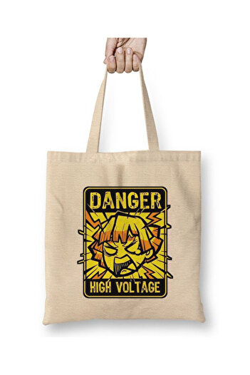 Toyaso Demon Slayer Zenitsu Tote Bag Long Handle Shopping Bag Beach Bag