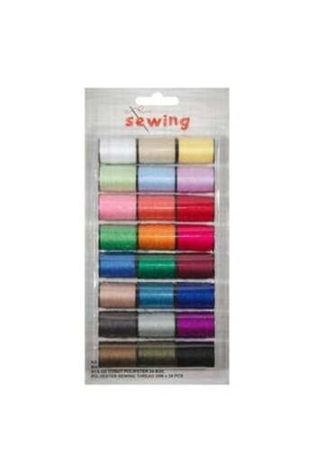 Jumbo Sewing Thread Set (Various Colors) - 24 Pieces