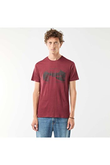 KIABI Short-sleeved printed T-shirt with round neck RED