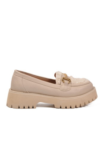 Aspor Beige Thick Soled Women's Casual Shoes
