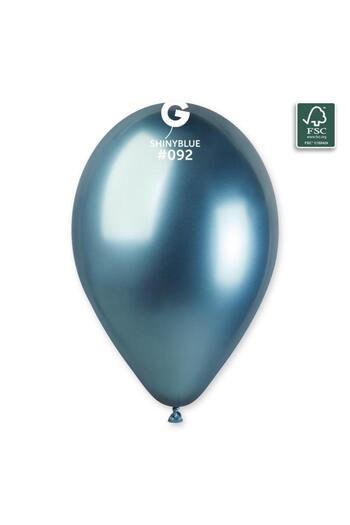 Gemar Italia 50 Chrome Blue Balloons 33 cm