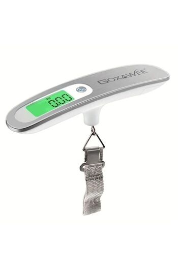 GOXAWEE High Precision Luggage Scale G3436S, 110 lb/50 kg, LCD Display, Silver