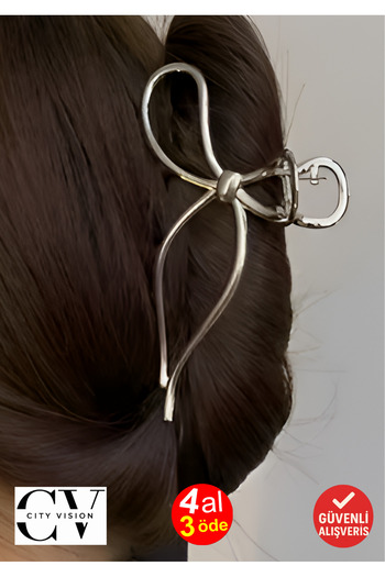 cityvision Silver Color Metal Bow Model Hair Clip 11 cm
