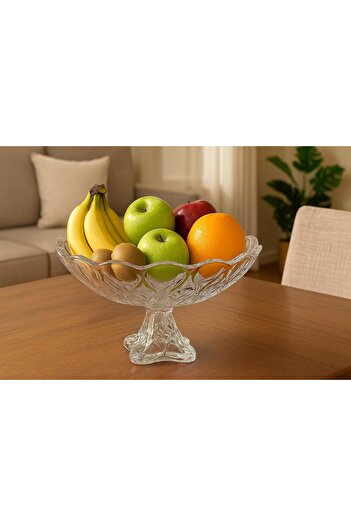 BİNDAWOOD CRYSTAL OVAL BOWL WITH STAND