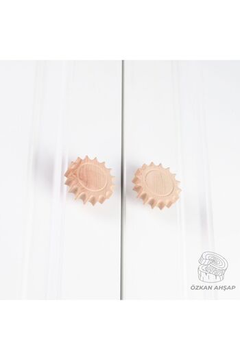 KOÇSAN Güneş Wooden Handle Luxury Country Kitchen Furniture Cabinet Drawer Handle