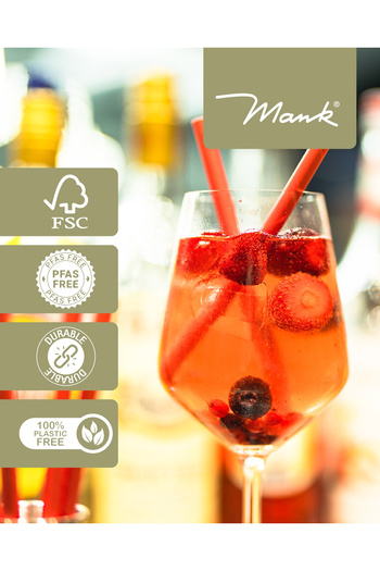 Mank Red paper straws, 8 mm x 23 cm, 150 pcs