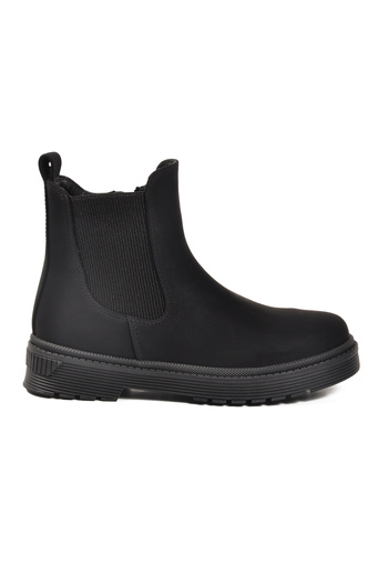 Aspor Black Nubuck Women's Boots with Fleece Inside and Zipper