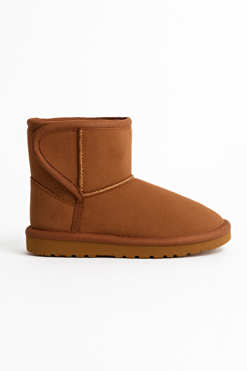 Zilvana Girl's Tan Regular Size Banded Fur Winter Boots