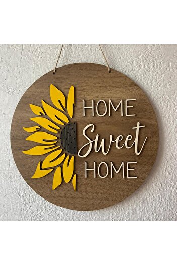 HARPİES Wall Decoration with'Home Sweet Home' Written on It |   Door Ornament