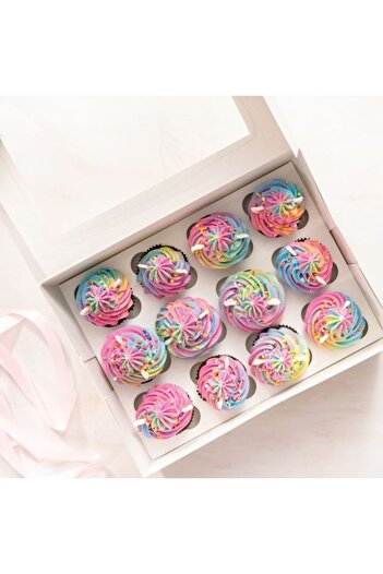 ANTBRO Set 2 cutii din carton Antbro®, cu fereastra pentru 6 briose/Cupcakes, 24x17x7.5cm