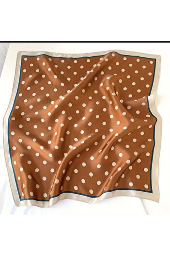 Accessories Hei Orange Polka Dot Patterned Stylish Silk-Look Square Scarf Foulard Women's Accessory