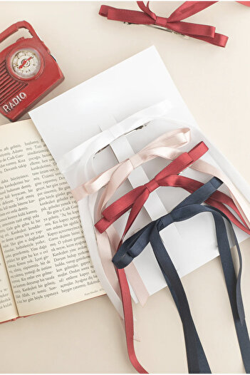 chipiques 4-Piece Thin Satin Ribbon Ballerina Bow Automatic Buckle Set