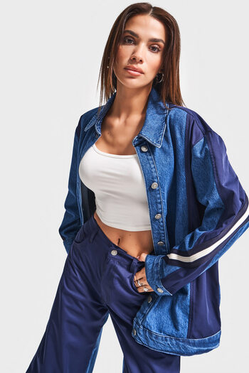 its basic Γυναικείο τζιν χρώμα 1w5-5 Oversize Πανί Ειδικού Σχεδιασμού Τζιν Μπουφάν