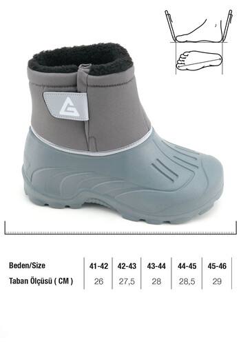 GEZER Men's Winter Plush-Lined Waterproof Single Velcro Adjustable Ankle Strap Comfortable Sole Daily Wear