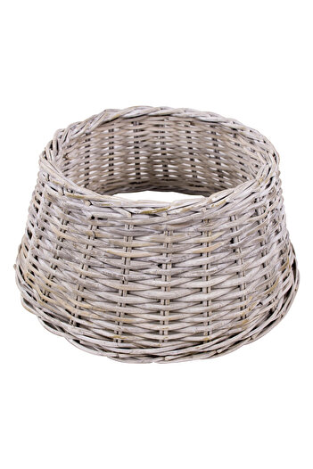 BraziPremium White washed Christmas tree stand cover, rattan, 65 x 26 cm